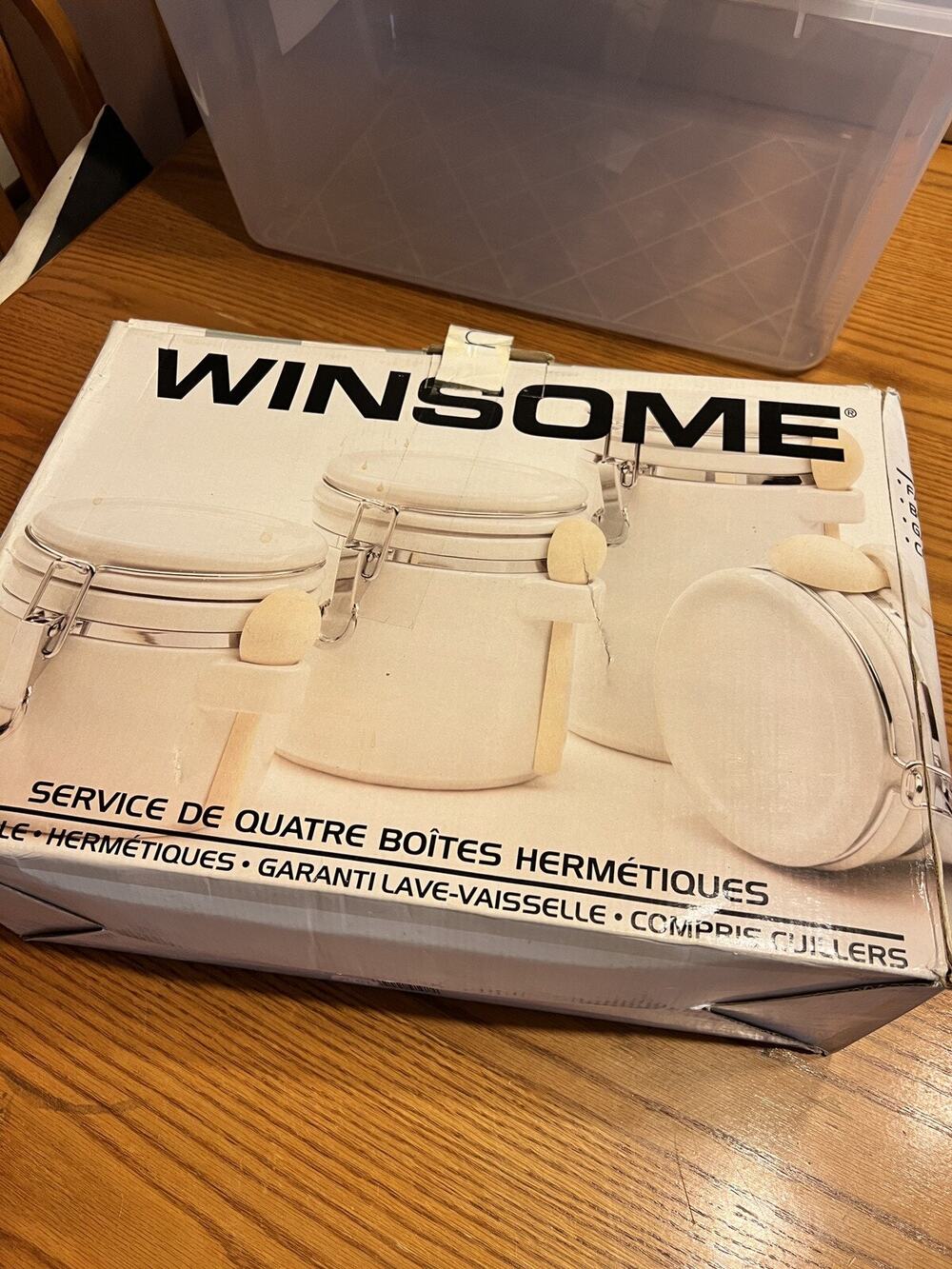 Winsome Airtight Canister Set w/ Spoons Kitchen Storage Containers NOS